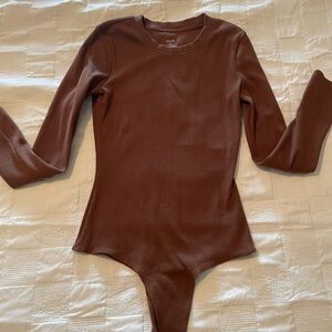 nuuds Brown Long Sleeve Bodysuit